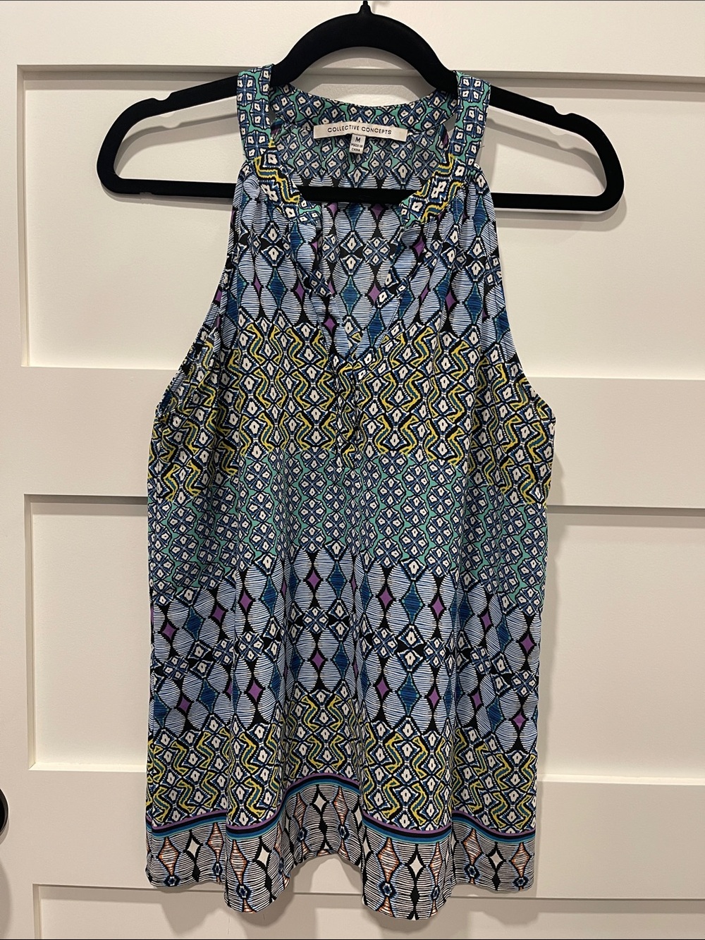 Collective Concepts Multicolor Geometric Halter Camisole